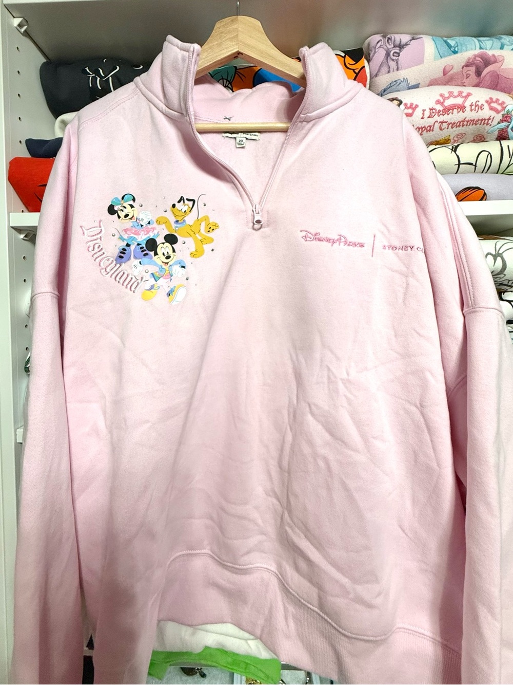 NEW Disney Parks Stoney Clover Lane Disneyland Quarter Zip Sweatshirt - Picture 3 of 8